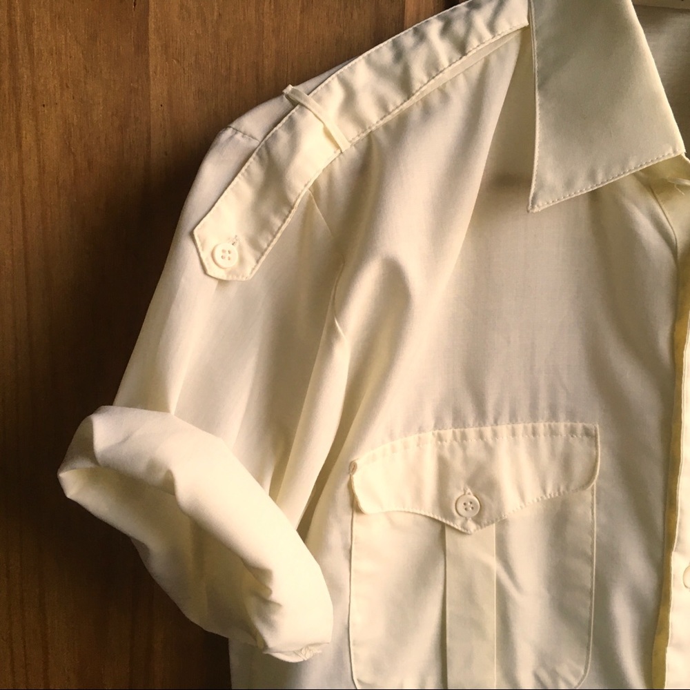Vintage Men’s Pale Yellow Shirt 70s 80s - Picture 2 of 5